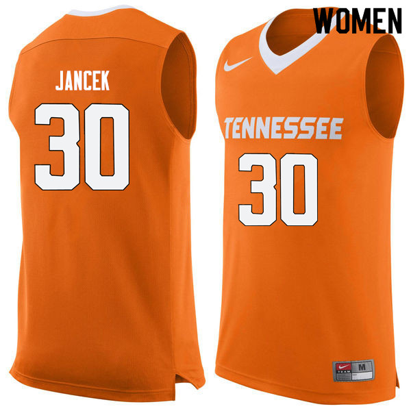 Women #30 Brock Jancek Tennessee Volunteers College Basketball Jerseys Sale-Orange